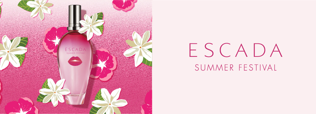 Bannière catégorie parfum femme ESCADA summer festival sur Parfumerie Burdin